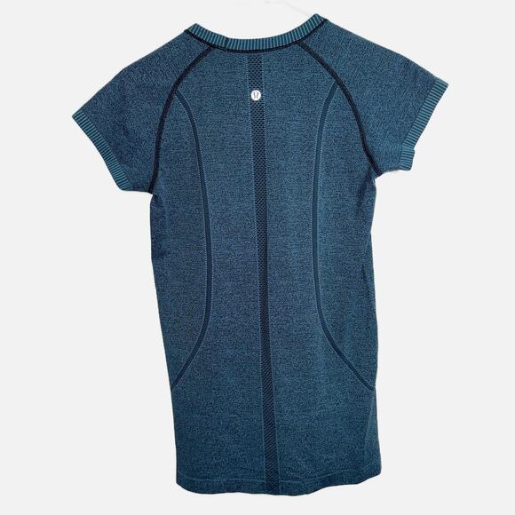 Lululemon Run: Swiftly Tech Short Sleeve Scoop Women’s 4 Blue Seamless AntiStink - Picture 3 of 14